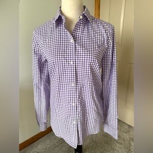 Lauren Ralph Lauren 100% cotton No Iron button up blouse top shirt size Large